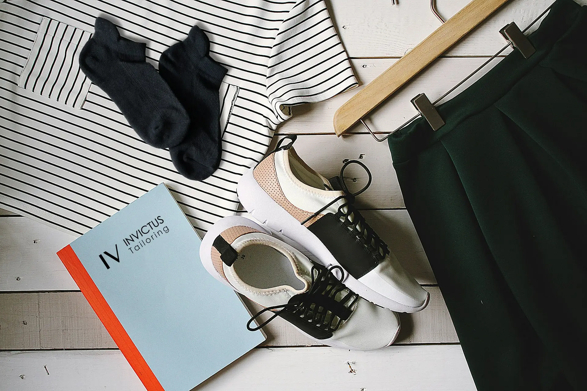 pair of white-and-black low-top sneakers